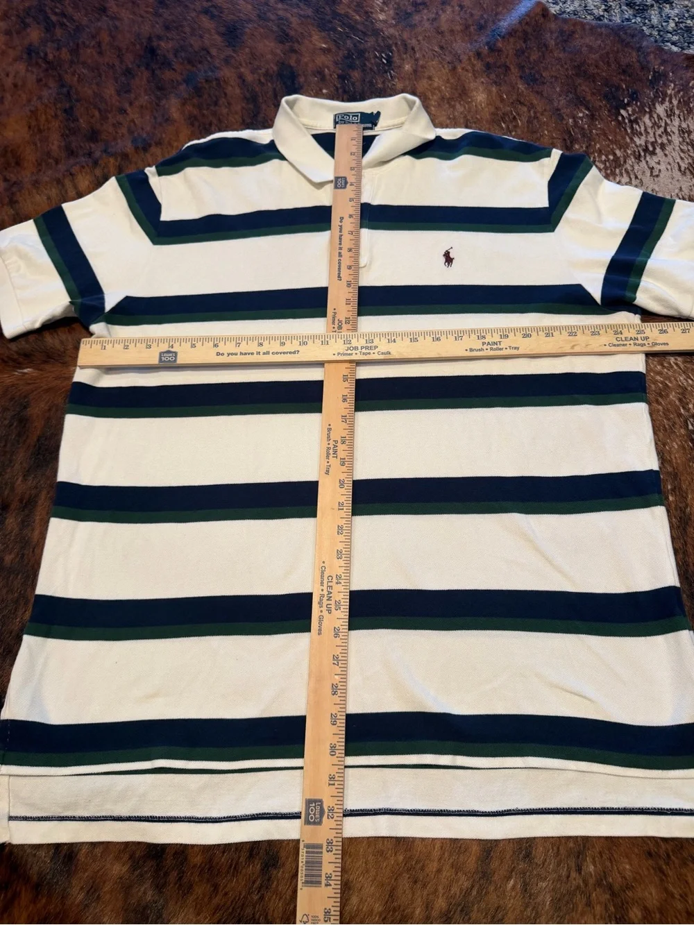 Vintage Polo Ralph Lauren Multi-Color Striped Polo Shirt Green Blue Men Sz XXL